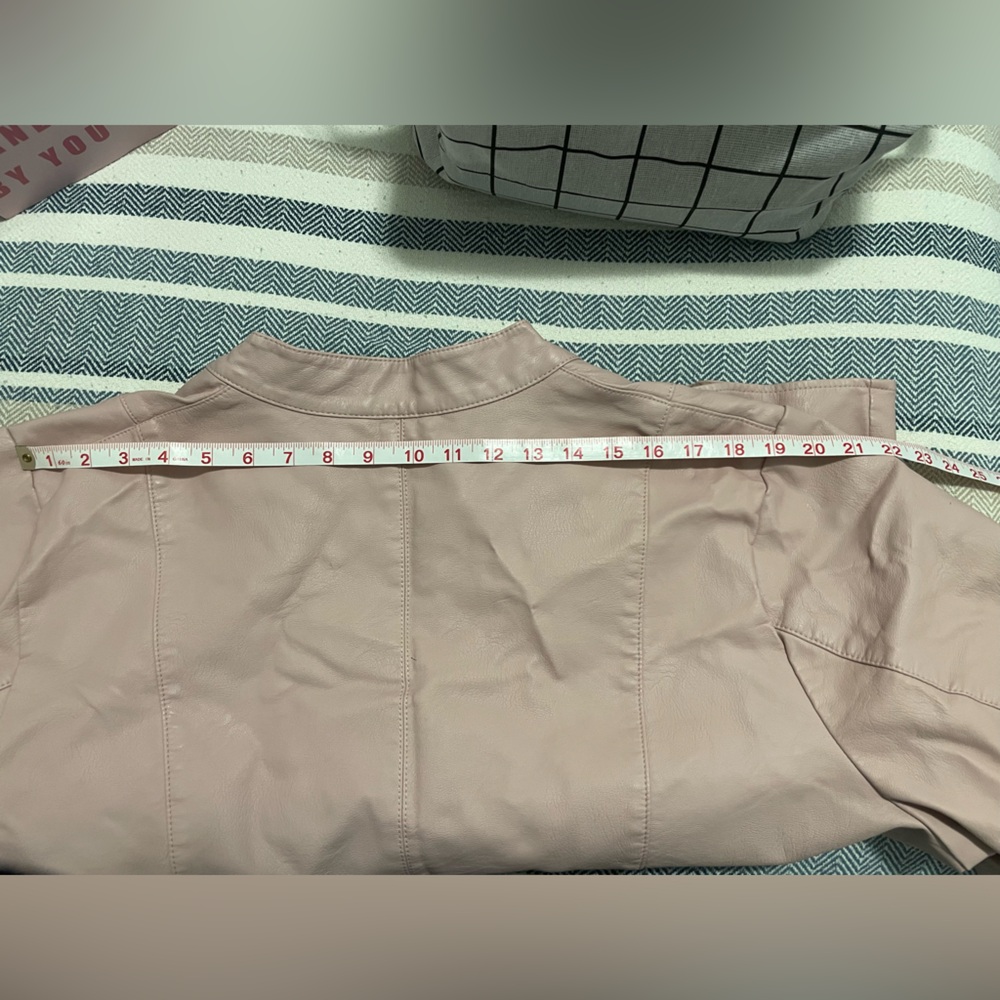 Baccini Blush Pink Vegan Leather Peplum Jacket 3x - Picture 10 of 13